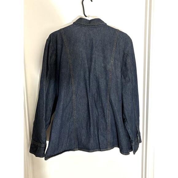 Women’s Liz & Me Signature 1X (16-18) Bead Embroidered Denim Blazer Jacket - Picture 7 of 7